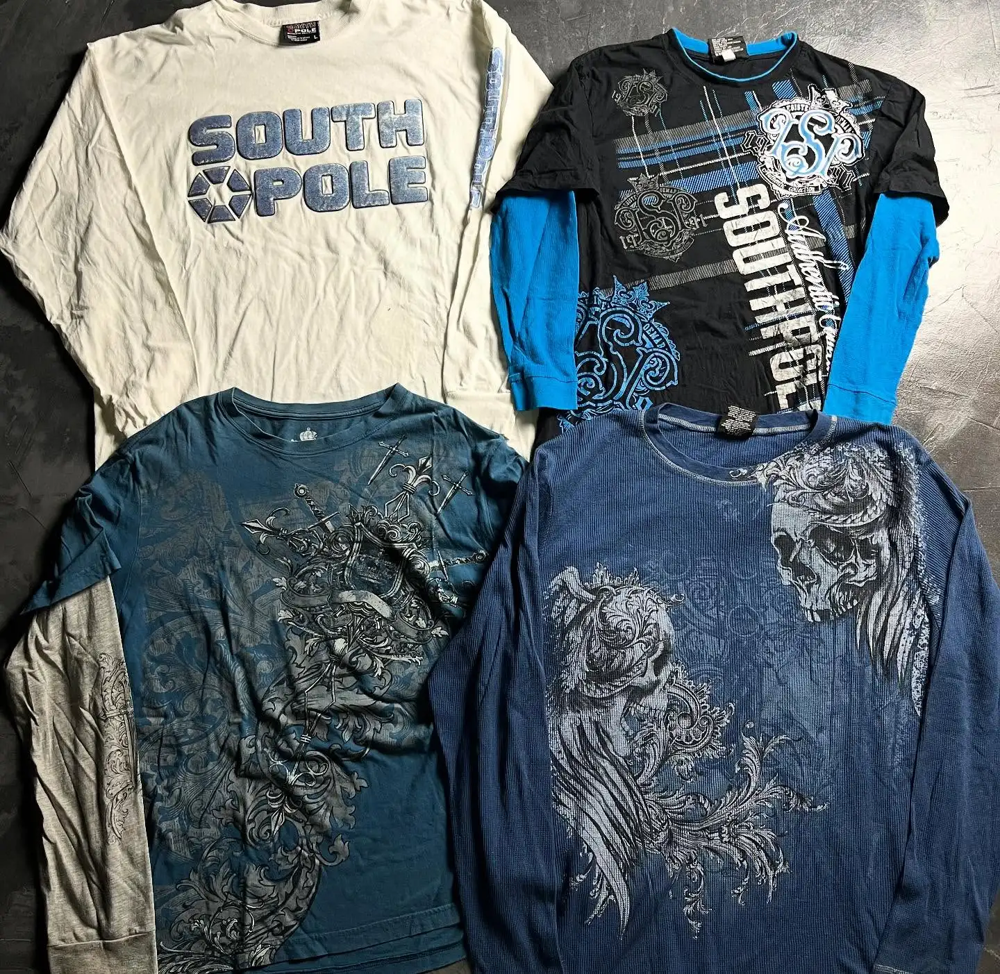 Y2K Southpole Long-Sleeved Tops New Man American Japanese Harajuku