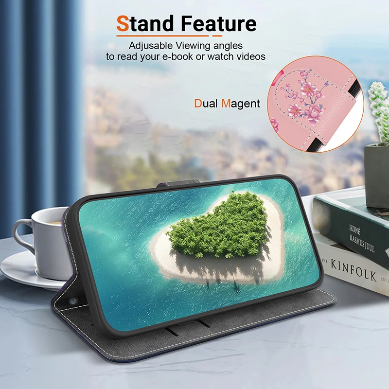 Elegant Stand Flip Wallet Case with Artistic Patterns