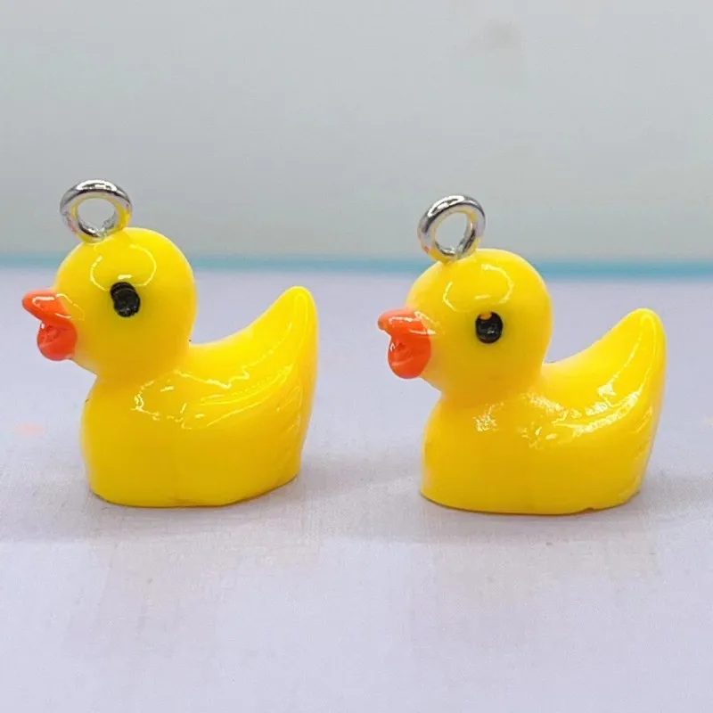 10Pcs Animal Family Little Yellow Duck Resin Charms Orecchino Con Ciondolo Animale Gioielli Di Moda Fai Da Te