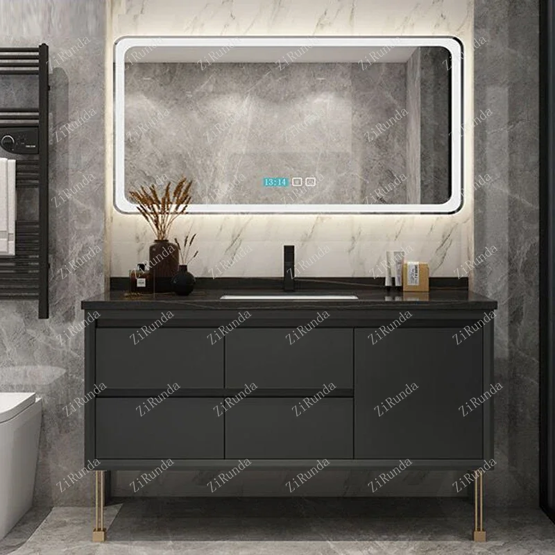 ~Bathroom Cabinet Combination Smart Bathroom Table Wash Face and Wash Hands Basin Cabinet Bathroom Set