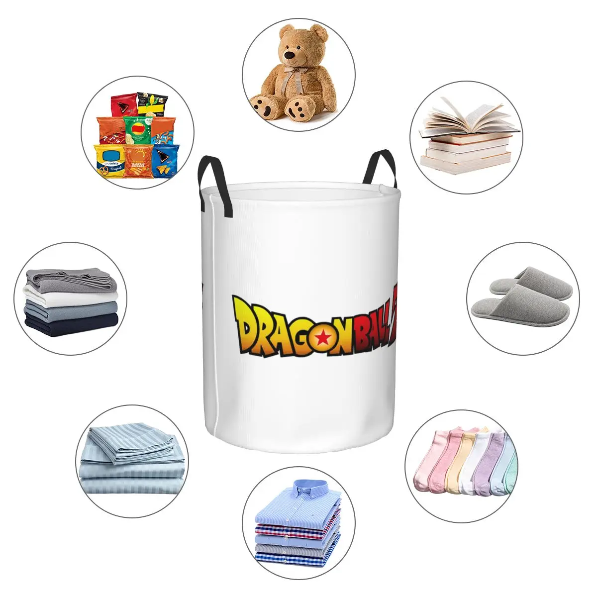 DBZ Logo Foldable Laundry Baskets Dirty Clothes Home Organizer Large Waterproof Hamper For Home Kids 3