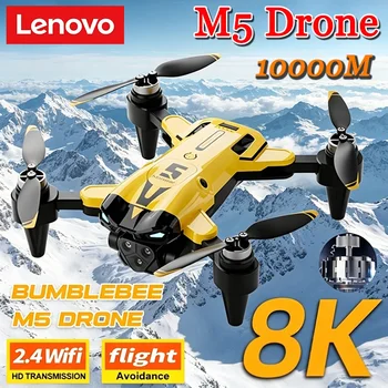Drone Lenovo M5 8K Professionale con Tripla Fotocamera HD, Motore Brushless, Posizionamento Ottico, Quadricottero Pieghevole RC, Nuovo