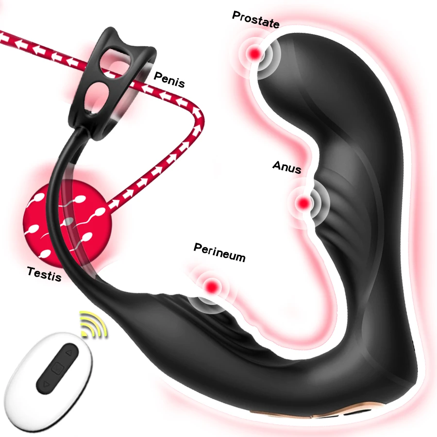 Anal Plug Vibrator Male Prostate Massage Vibrator Silicone Adult Sex Toys for Men