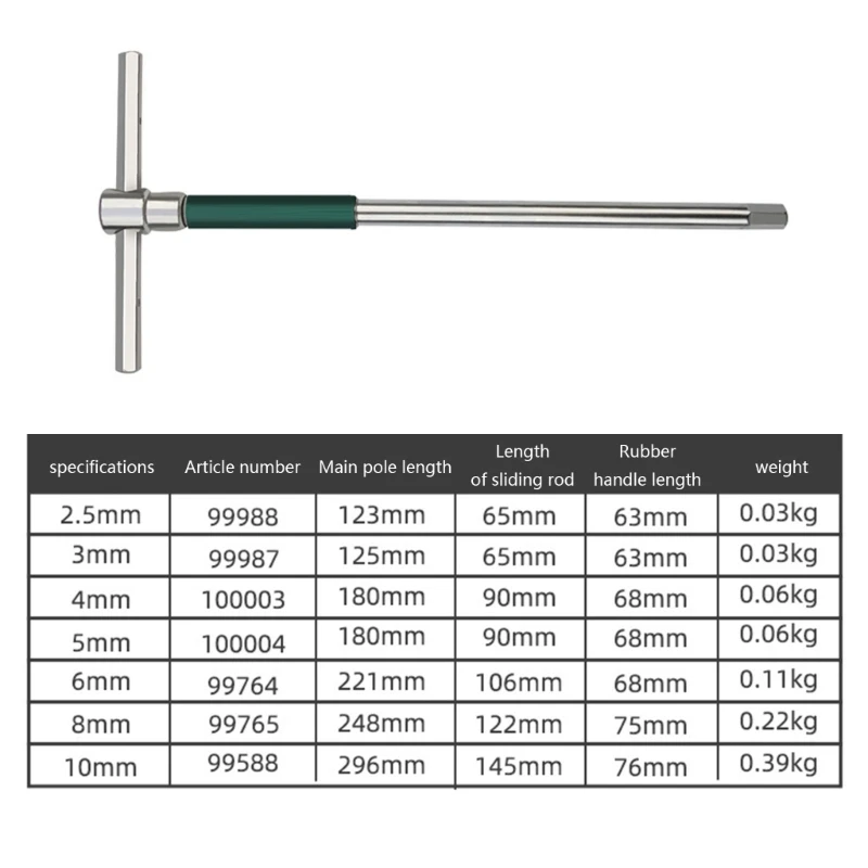 T Type Universal Socket Wrench Carbon Steel Hexagon Socket Wrench T-shape Spanner Hand Tools for Auto Repair