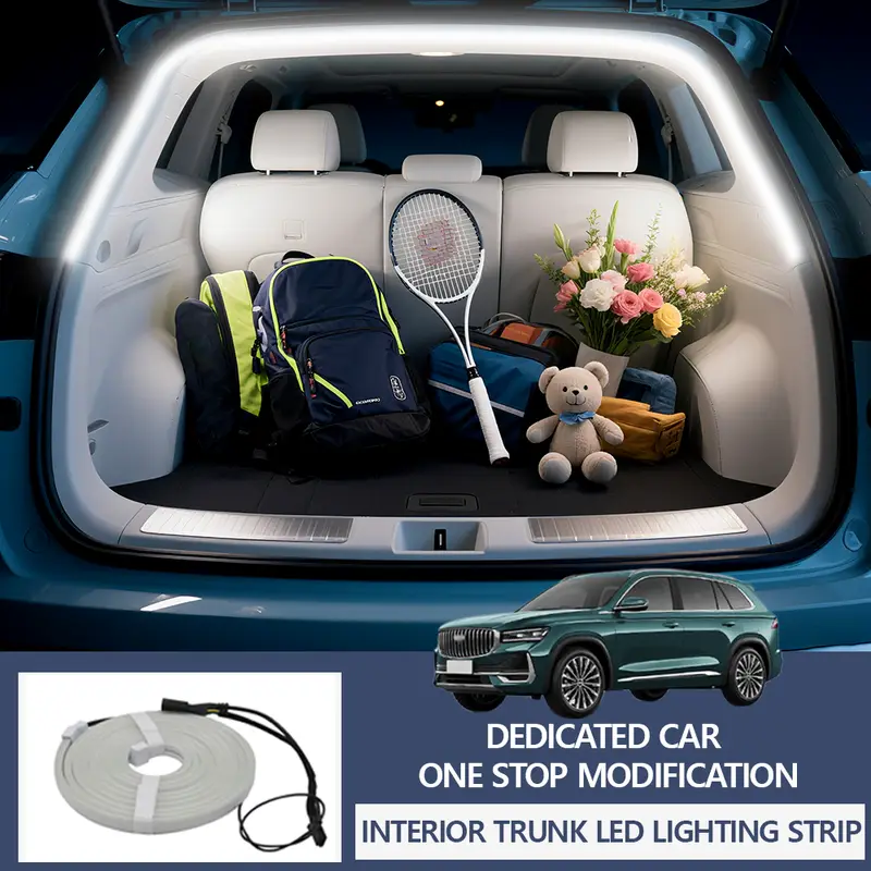 FOR 2021-2024 GEELY MONJARO Car high brightness trunk lighting ambient light interior decoration tailgate light strip - Image 9