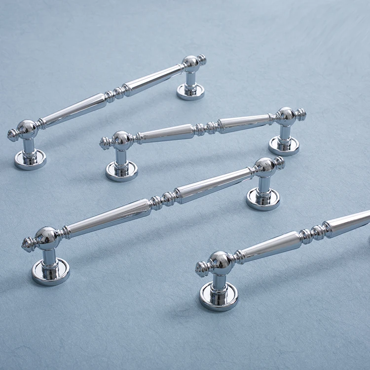 Luxo Armário Alças, Prata Móveis Hardware, Gaveta