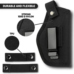 Outdoor Tactical Concealed Carry Gun Holster with Bullet Clip and Hunting Belt (Black)