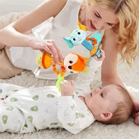 Hochets pour bébé, Animal en peluche doux, poignée, jouets pour bébé, Shaker froissé, grinçant, accessoires de voyage sensoriels, cadeaux pour tout-petits 5