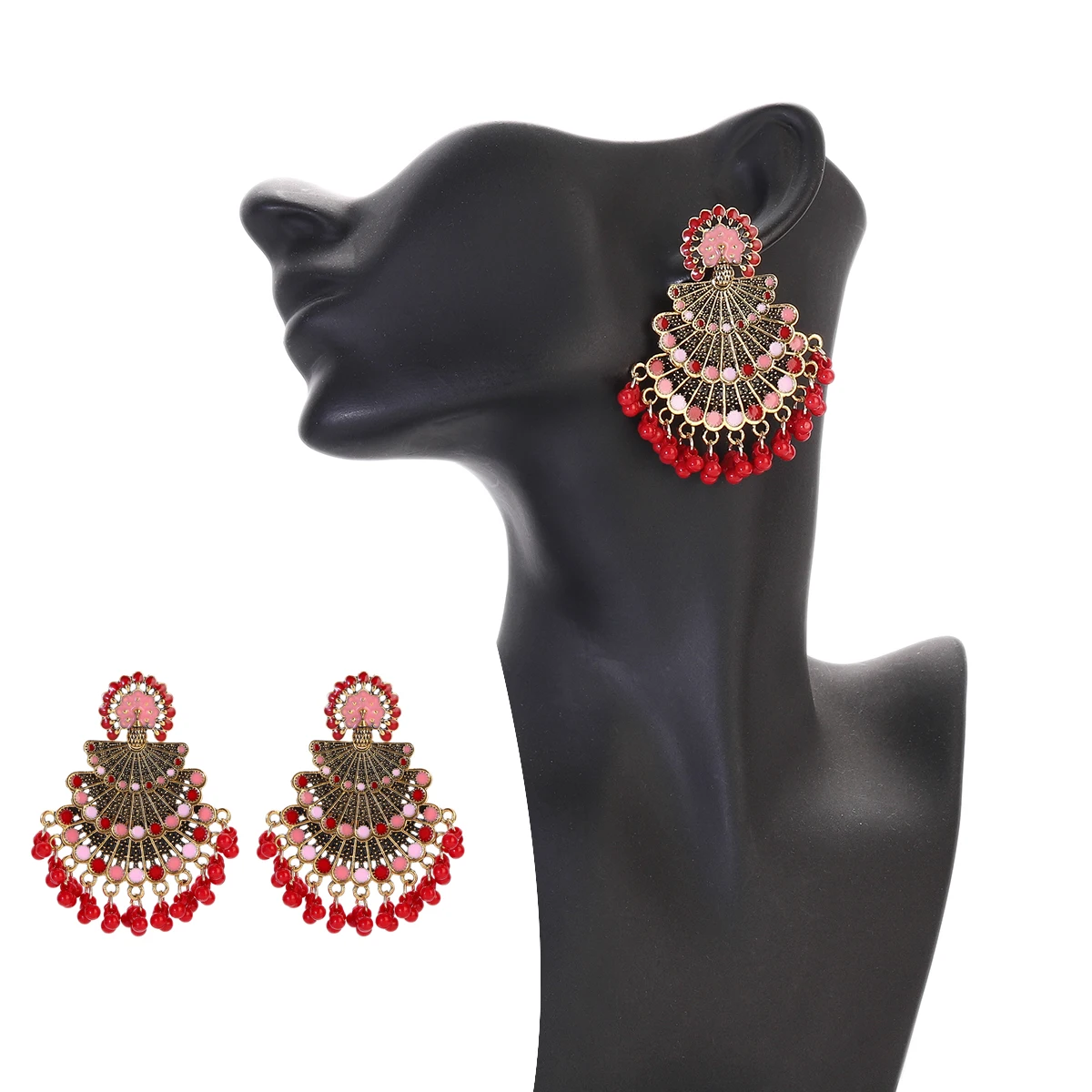 Alloy Red And Golden Meenakari Jhumka Earring at Rs 413/pair in Jaipur |  ID: 25318781691