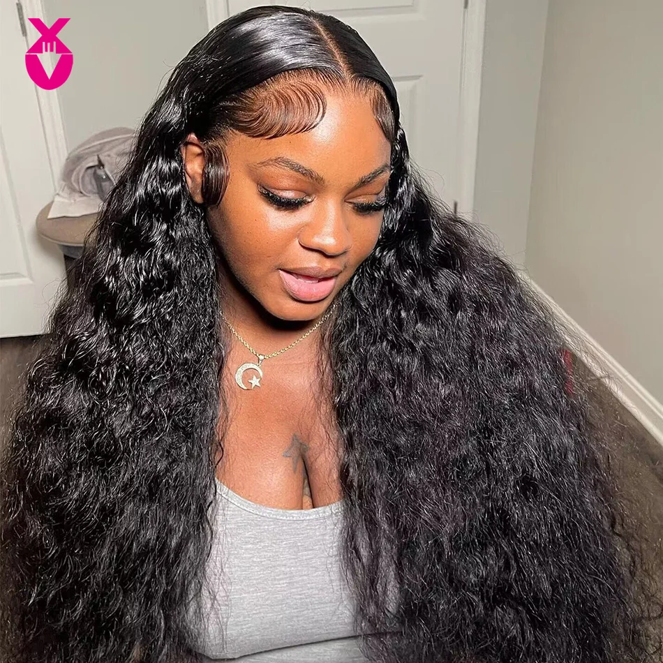 

180% Density HD Transparent 13x4 Full Lace Frontal Wigs Kinky Curly Human Hair Wigs PrePlucked 30 32 Inch Curly Lace Front Human