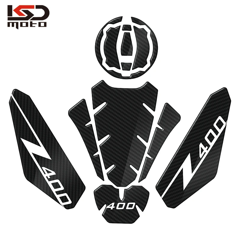 Moto 3D Emblem Serbatoio Carburante Trazione Pad Laterale Ginocchiera Decalcomania Adesivi Protettivi Per Kawasaki Ninja 400 Z400