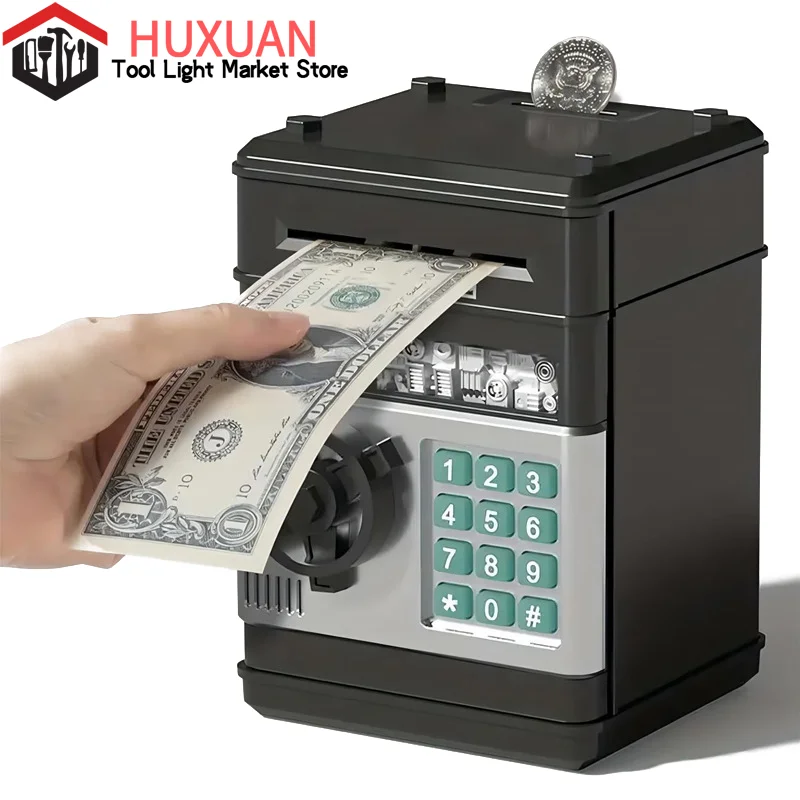 Bancomat elettronico, salvadanaio automatico, mini cassaforte per monete, contenitore per contanti, contatore con codice, serratura a chiave, regalo per bambini_voghion.com