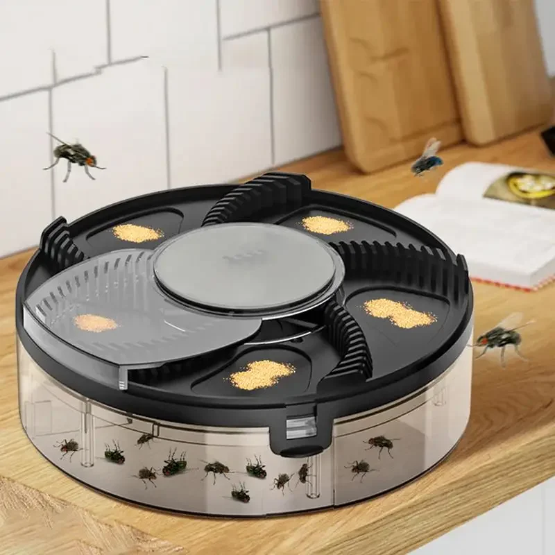 Automatic Fly Catcher ไฟฟ้า Fly Trap Catcher อุปกรณ์ในร่มชาร์จหมุน Repel เครื่องมือในครัวเรือน Flying Control สําหรับ Gnat 1