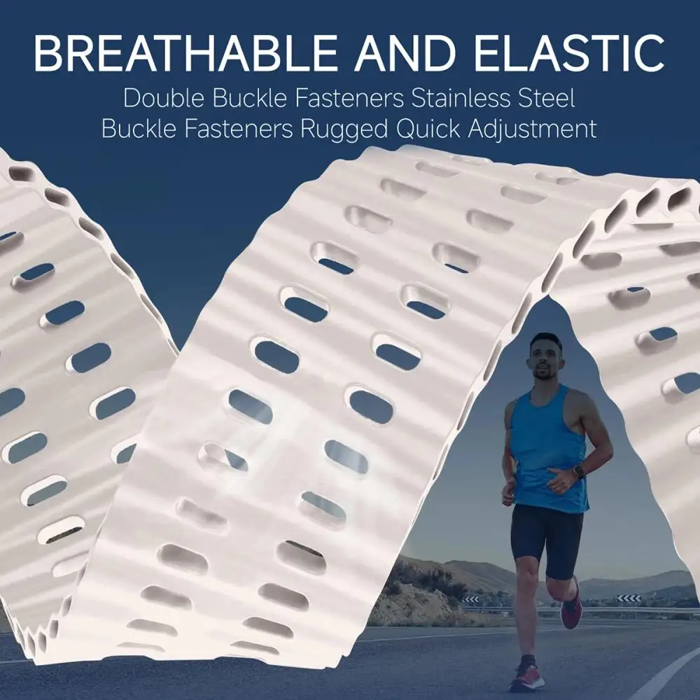 Dual-Tone Wave Silicone Sport Wristband - 22mm Strap