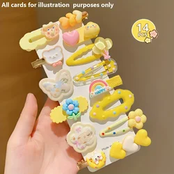 Charming Yellow Hair Clips Set - Sweet & Versatile 14 - Piece Collection (14 pieces)