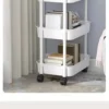 Household Multi-layer Small Cart Storage Rack Floor To Floor Kitchen Bedroom Bathroom Storage Rack Storage Rack With Wheels 3