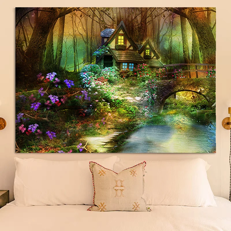 

Fantasy Plant Magical Forest Decoration Bed Room Decors Aesthetic Custom Tapestry Wall Hanging Home Decor Tapestries Headboards