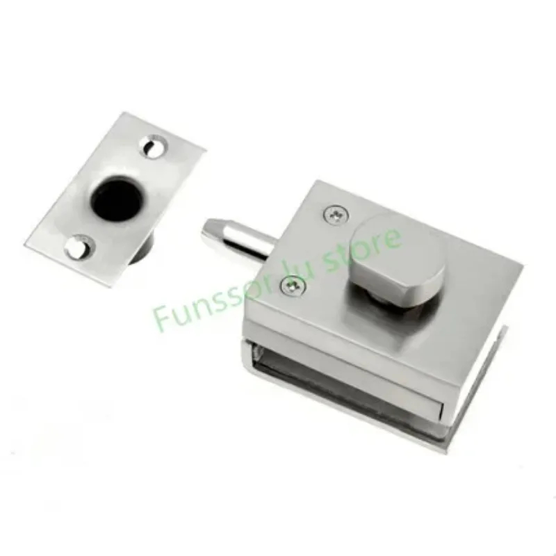 Double Glass Door Latches Lock 304 Stainless Steel Lock,Without Hole,Bidirectional Unlock Frameless Glass Door For Home Office