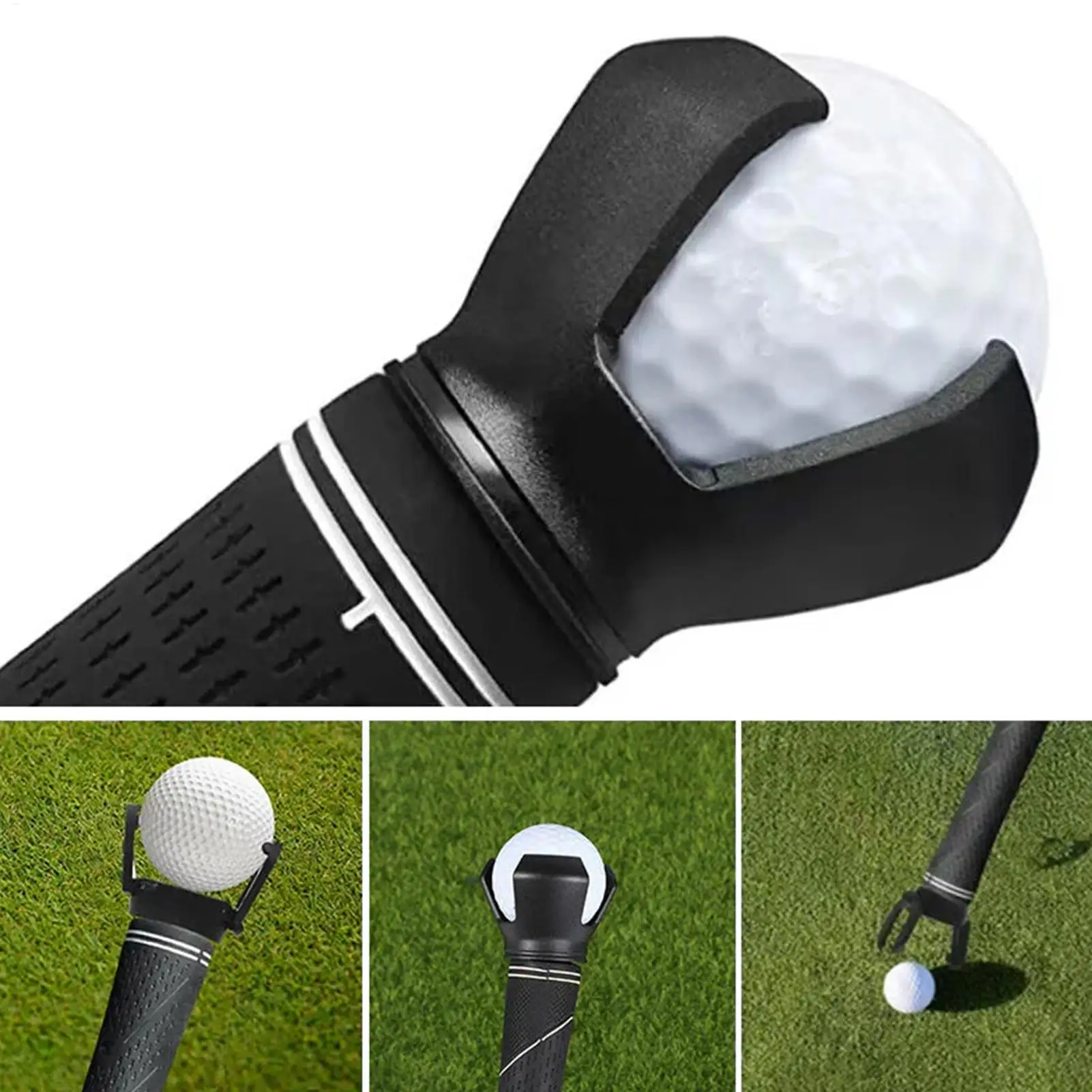 NEW 1Pcs Golf Ball Pick Up Clip Tools Retriever Durable Back And Knee Saver Claw Grabber Screw-On Putter Tool Kit Golfer Grip