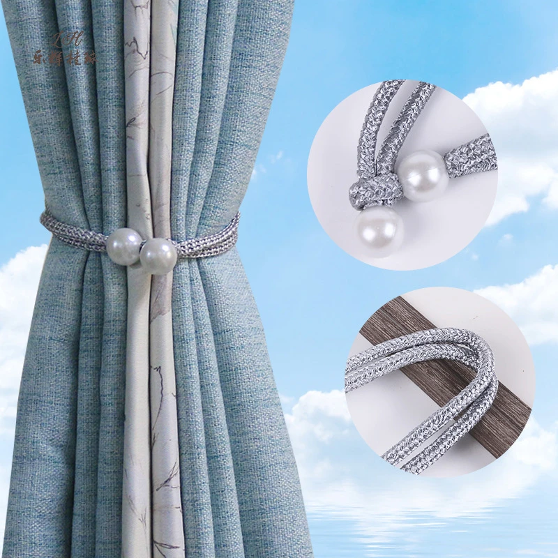 Description Picture 3 of itemNew 2/1PCS Small Pearl Curtain Clip Curtain Holders Tie Back Buckle Clips Hanging Ball Buckle Tie Back Curtain Decor Accessories