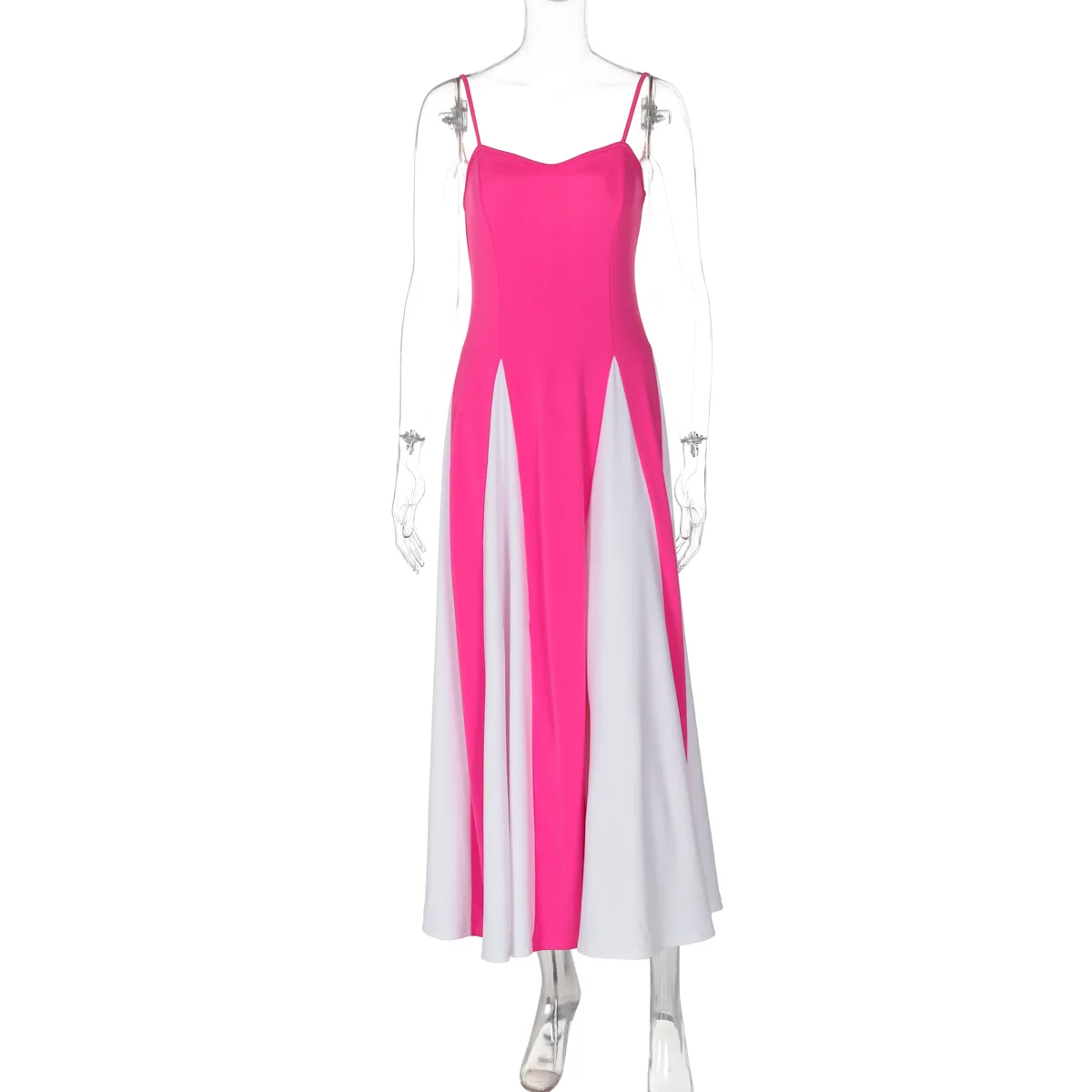 Spaghetti Strap Block Color Elegant Evening Ladies Dress Summer Fall Casual Clothes Y2K Streetwear Wholesale Dress