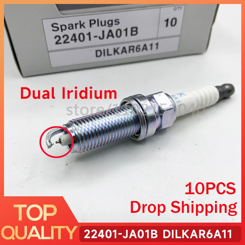 10 шт. 22401-JA01B DILKAR6A-11 двойная иридиевая Свеча зажигания для Nissan X-Trail Sentra Rogue Altima Teana Sentra 2,5 DILKAR6A11