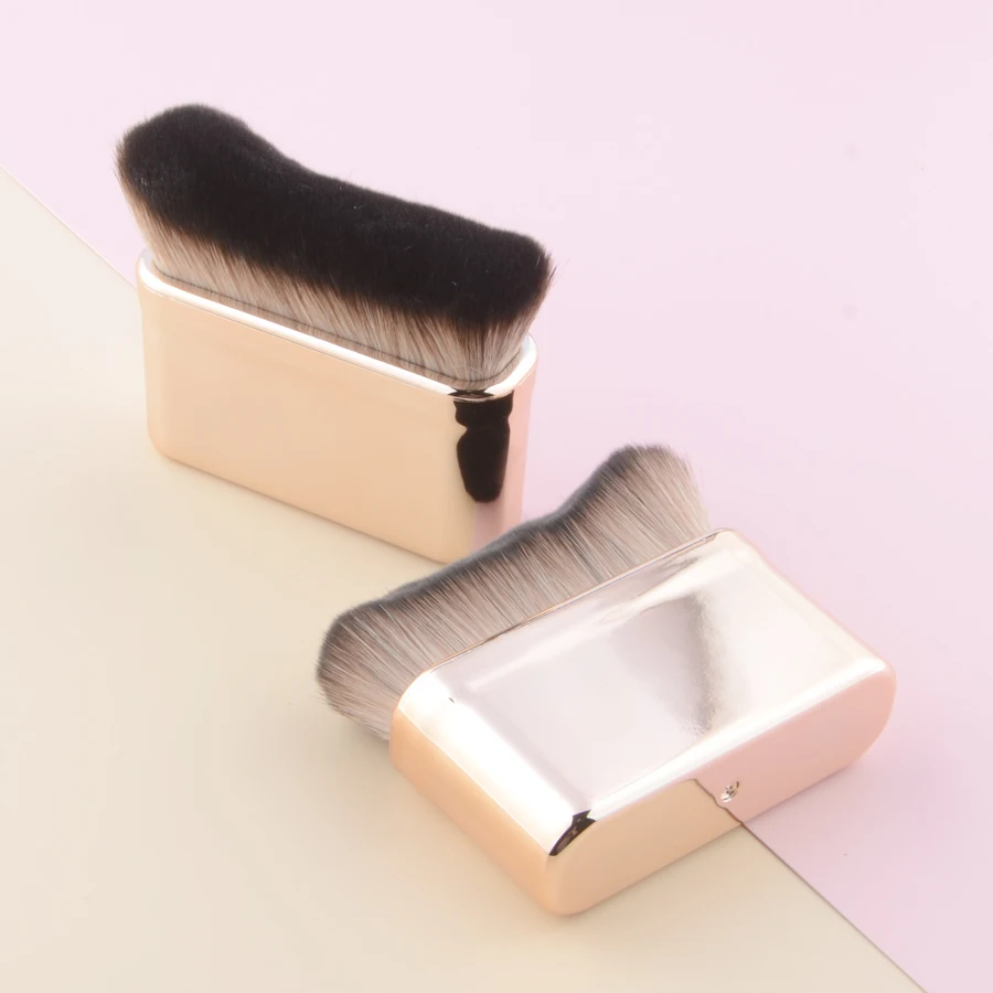 1pc Big Angled Foundation Makeup brushes Liquid Bronzer Make up brushes Wavy Powder Face essential cosmetic tools Portable makeup brush set makeup brush makeup tool set makeup tool