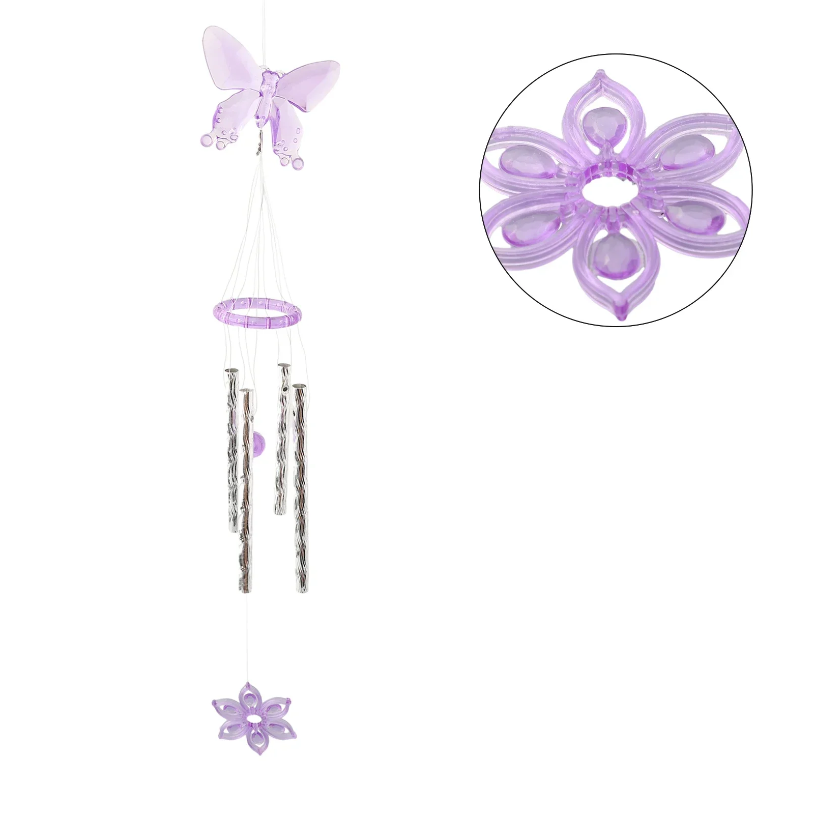 40 Cm 1* Wind Chime Butterfly Chimes Outdoor Yard Garden Home Room Decor Ornament Metal Tubes