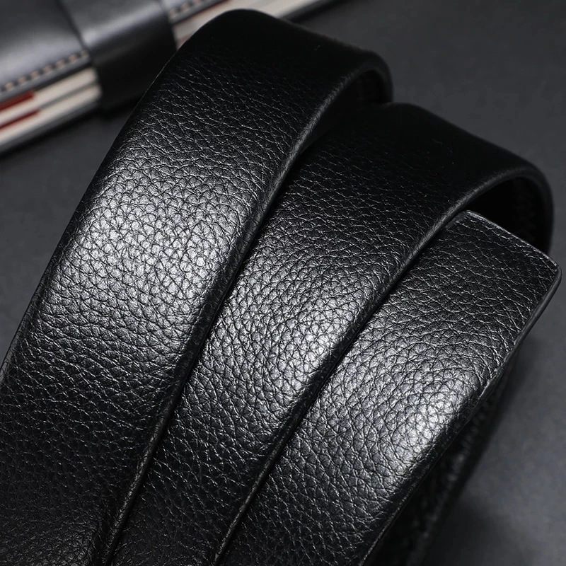 Genuine Leather Men Belt Automatic Buckle For Jeans
