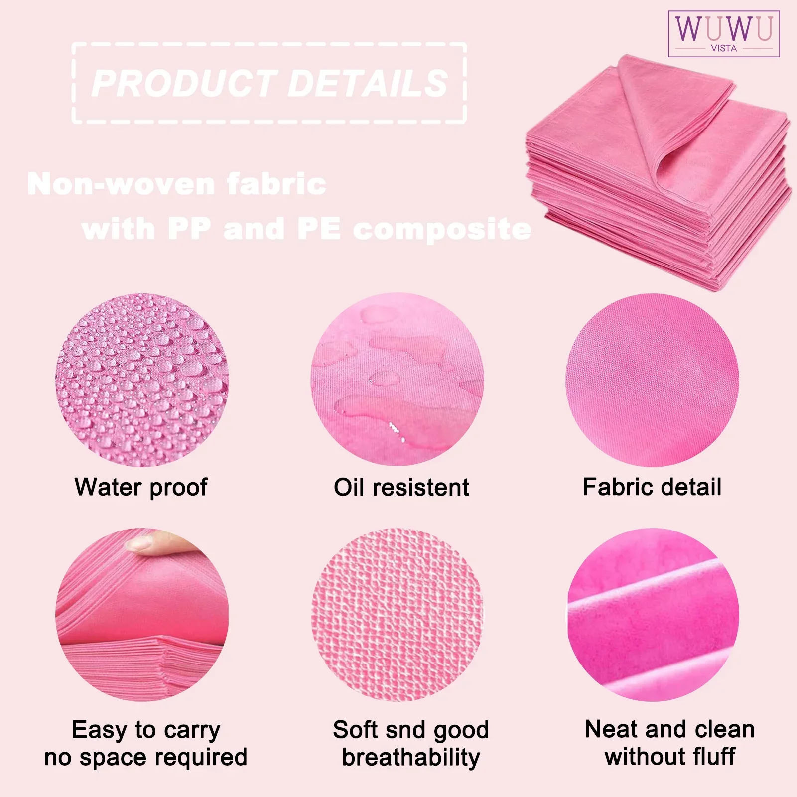 WUWUVISTA 1/6Pcs Disposable Sheets Hair Removal No-Mess Mat Non-woven Breathable Sheets For Waxing Tattoo Travel Spa Picnic
