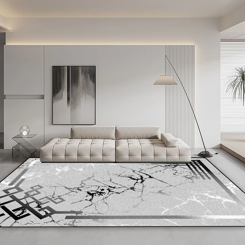 Modern Home Grey Carpets Living Room Decoration Abstract Rugs Light Luxury Sofa Floor Mat Anti-slip Bedroom Cloakroom Lounge Rug 2