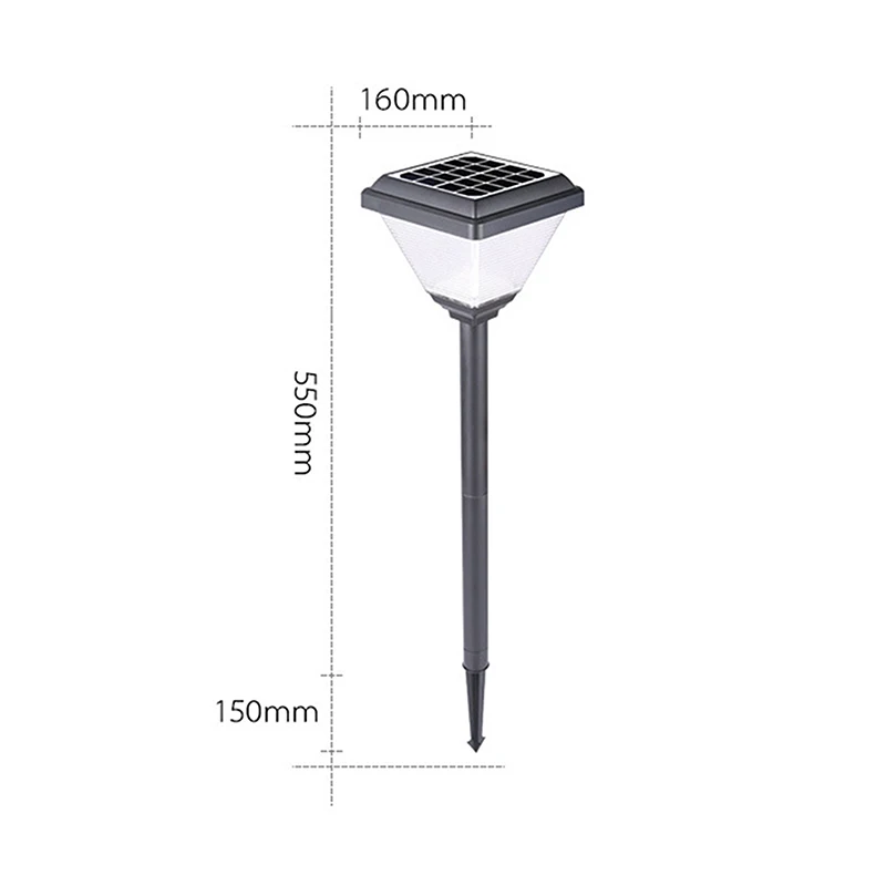 Modern Creative New Solar Street Light Square ABS Outdoor Waterproof Courtyard Light Super Bright Garden Grass Led Lawn Lamp 4