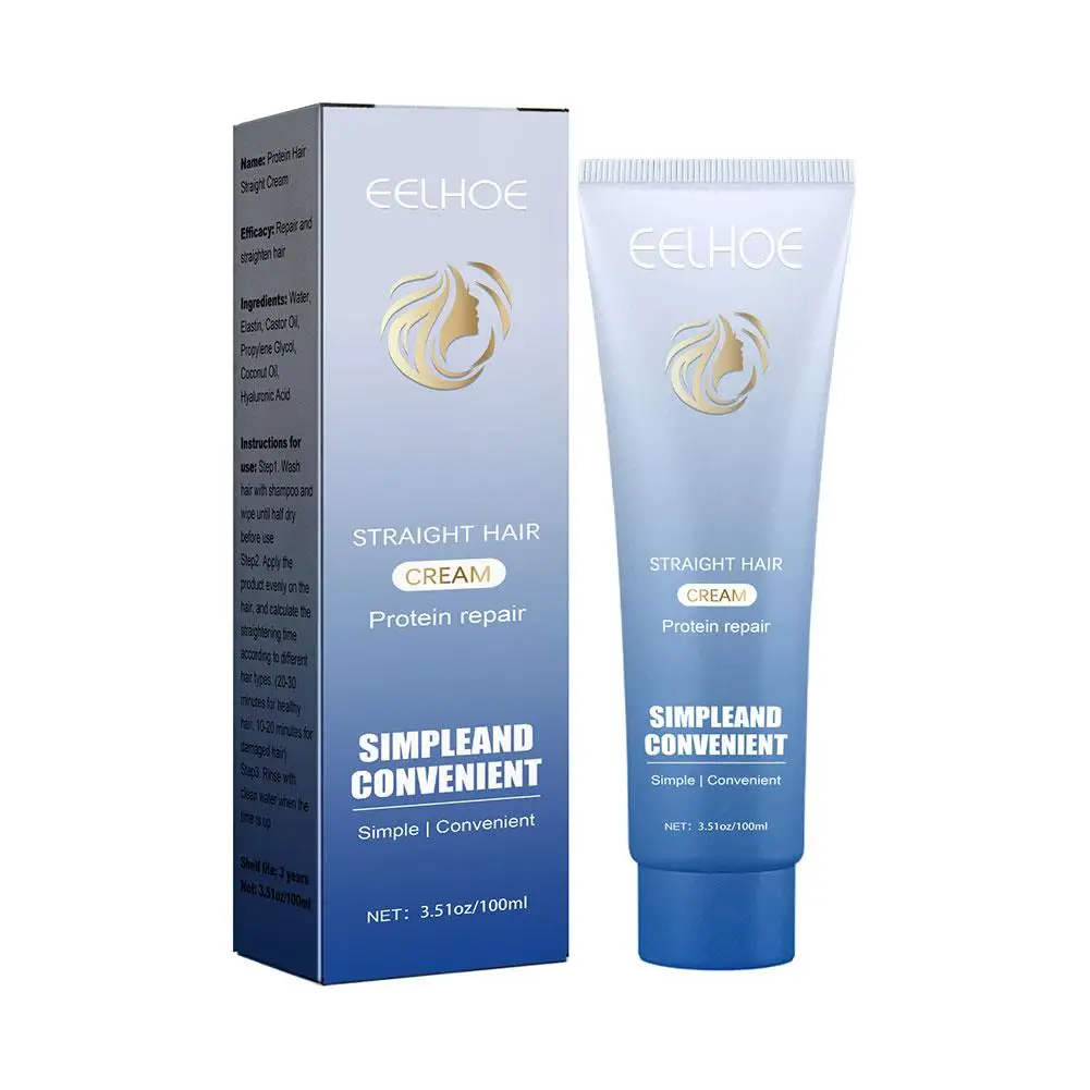Description Picture 2 of itemProtein Corrective Straightening Cream Professional Correction Smoothing Protein Faster Damaged Hair Cream Treatment Curly V3Q6