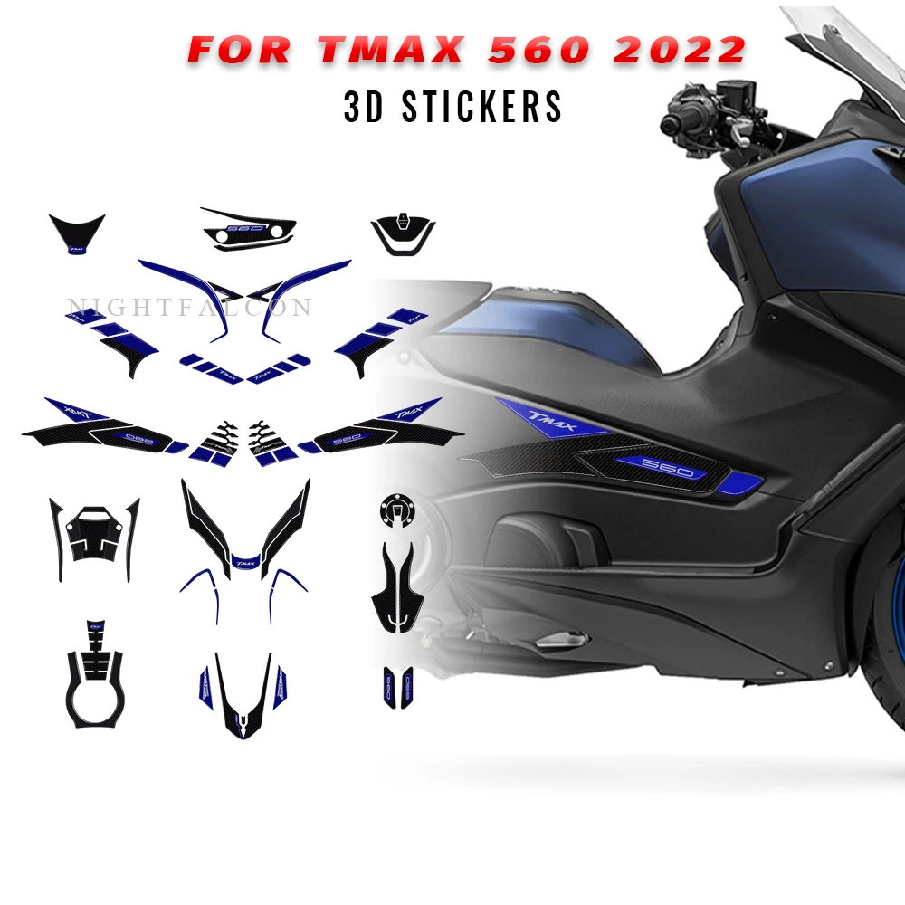 Sticker 3D Tank Pad Stickers Fprotection Kit Oil Gas Protector Cover Decorazione Per Yamaha Tmax 560 2022