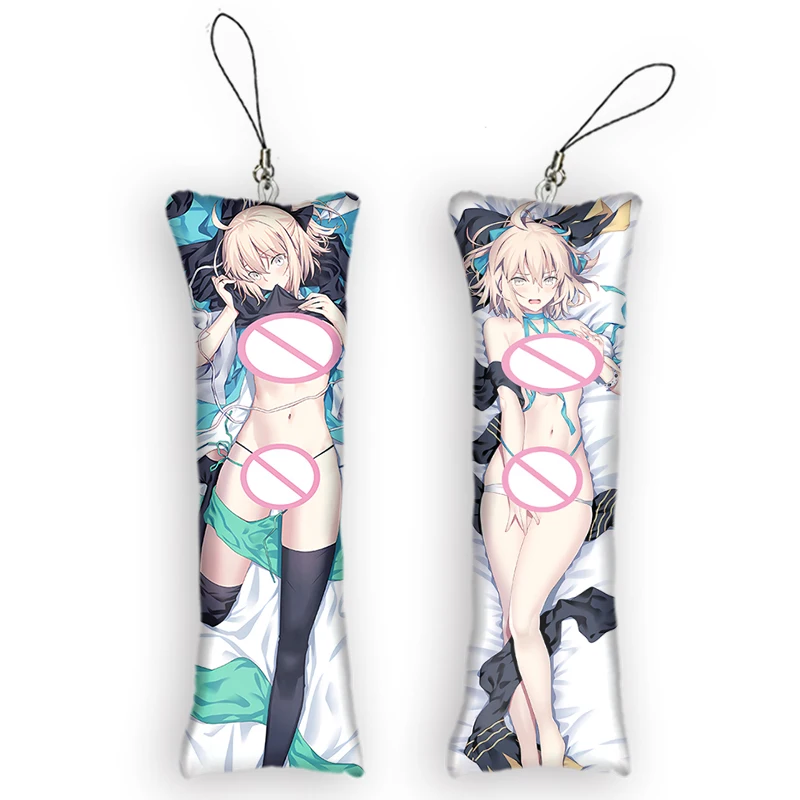 

Fate Key Ring Cute Anime Pendant Key Chain Accessories Mini Dakimakura Small Pillow Bag Otaku Gift Pendants Double Side