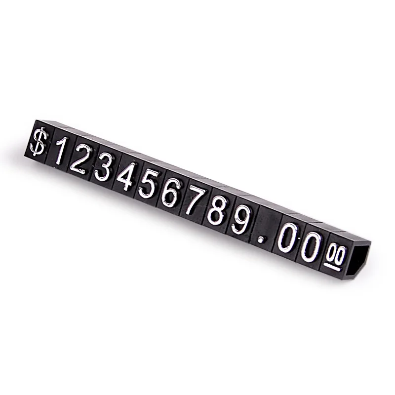 Plastic Jewelrys Number Price Display Marked Posted Particle Bar Stands Assemble Combination Currency Symbol 100sets