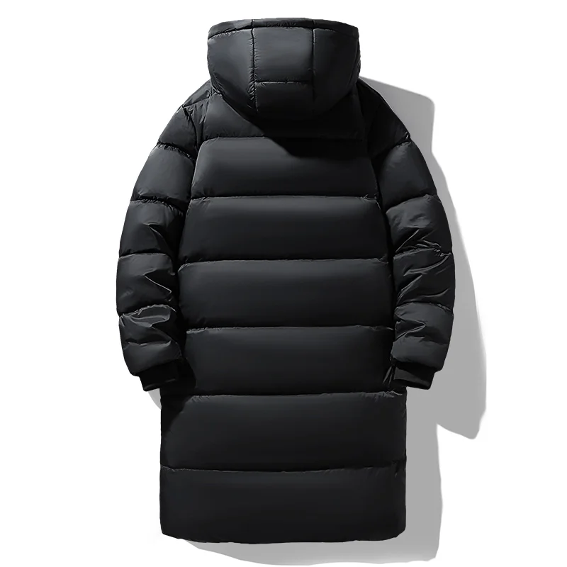 Men's Black Gold Down Jacket Autumn Winter New Solid Color Fashion Thickened Warm Outdoor Travel Hooded Windbreaker Men's Jacket