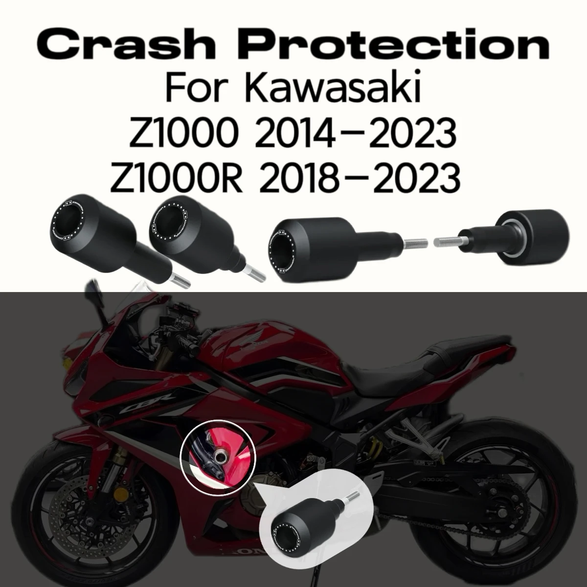 

Crash Protection Bobbins For Kawasaki Z1000 2014-2023 Z1000R 2018-2023 motorcycle accessories for protection