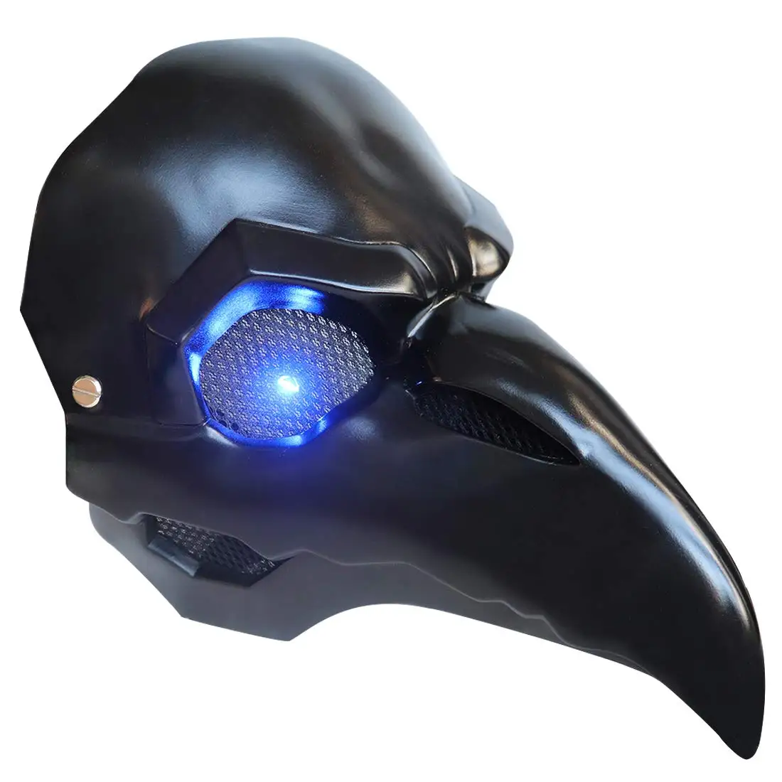 Plague Doctor Mask PVC LED Black Bird Beak Scary Mask Steampunk Halloween Doctor Schnabel Cosplay Adult Halloween Cosplay Props