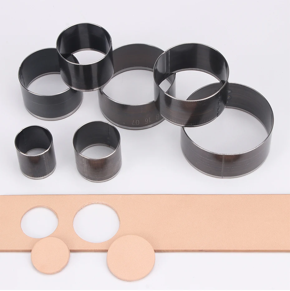 Description Picture 2 of item7Pcs Leather Circle Cutting Die Leather Stencil Cutter Mold Round Hollow Hole Punch Set Paper Leather Craft Tools