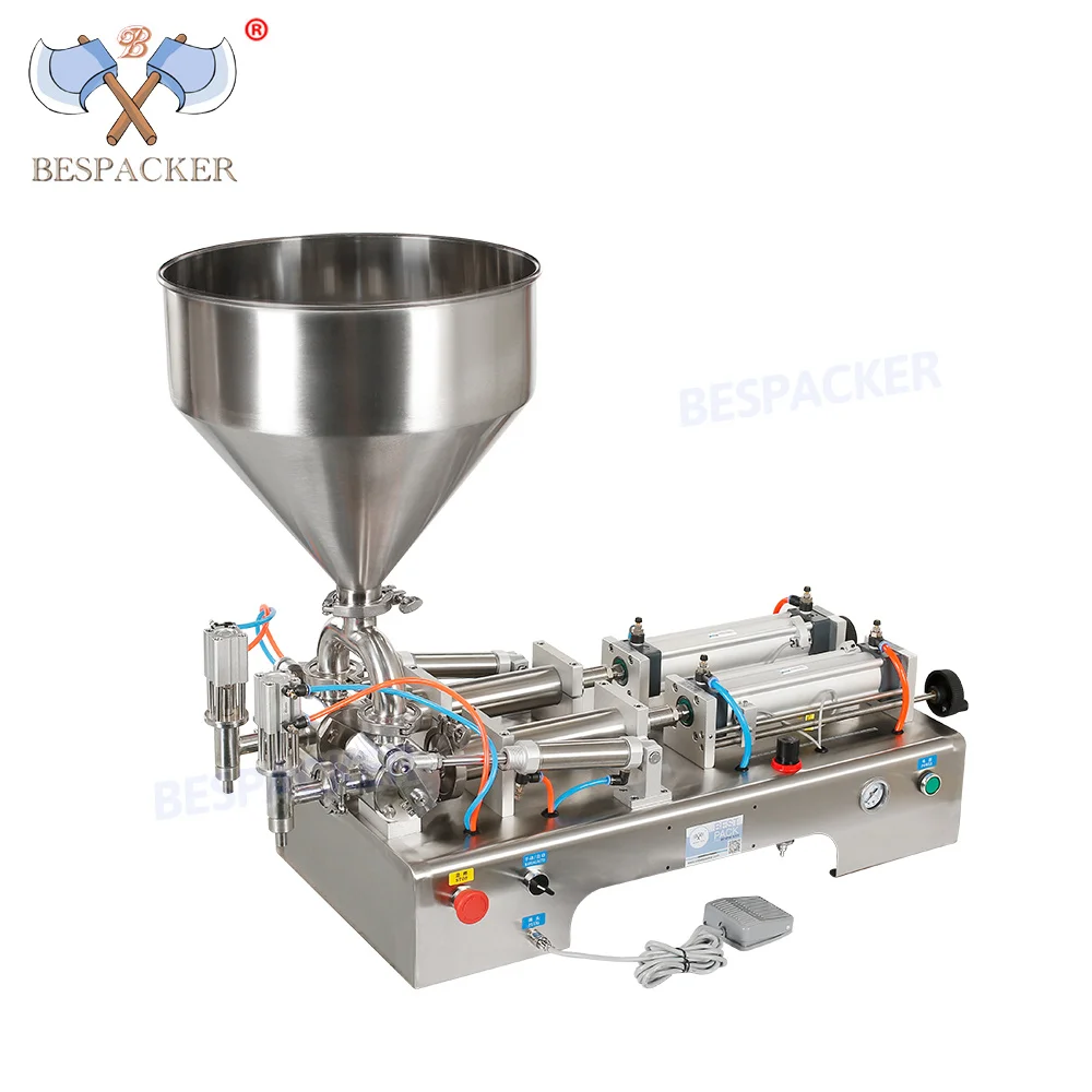 

Bespacker G2WTD Horizontal Double Head Pneumatic Paste Liquid Filling Machine for Yogurt Honey Tomato Chili Sauce