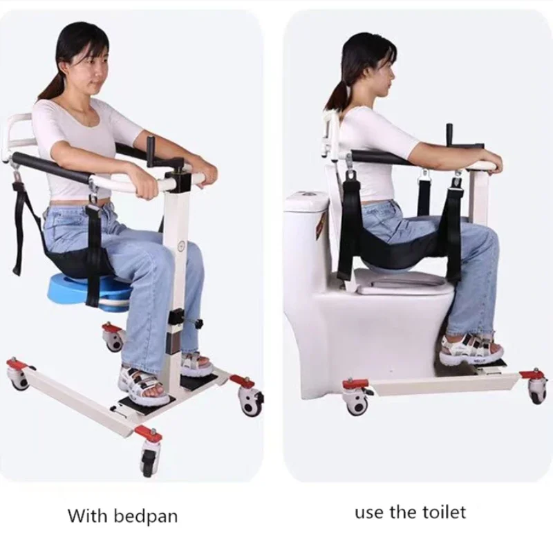 Manual Lift Shift Machine Bed Wheelchair Transfer Lifter Chair Bed-Ridden Moving Lifting for Elderly Disabled Patient