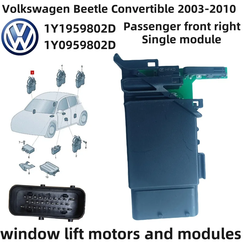 Interrupteur Lève-Vitre Gauche/Droit Pour VW Beetle 1998-2010 – Remplace 1C0959851, 1C0959855, 1C0959527