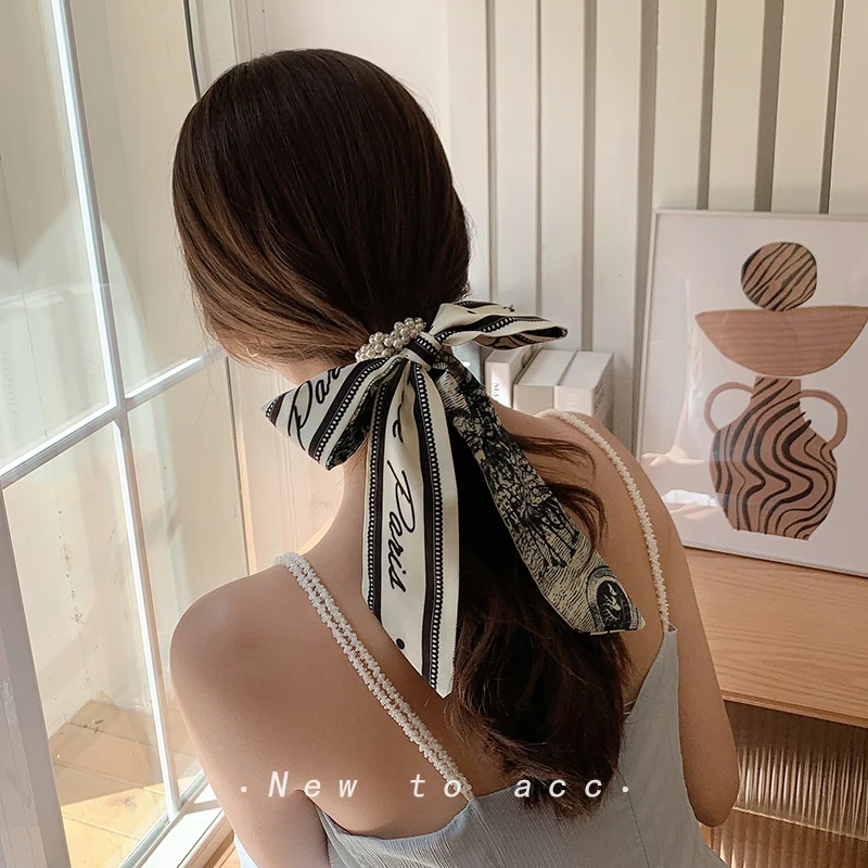 New Fashion Bow Hair Rope Hair Belt Girl temperament Silk Scarf Headdress Headbands Women Elegant Hair Bands hair accessories 4 New Fashion Bow Hair Rope Hair Belt Girl temperament Silk Scarf Headdress Headbands Women Elegant Hair Bands hair accessories 4