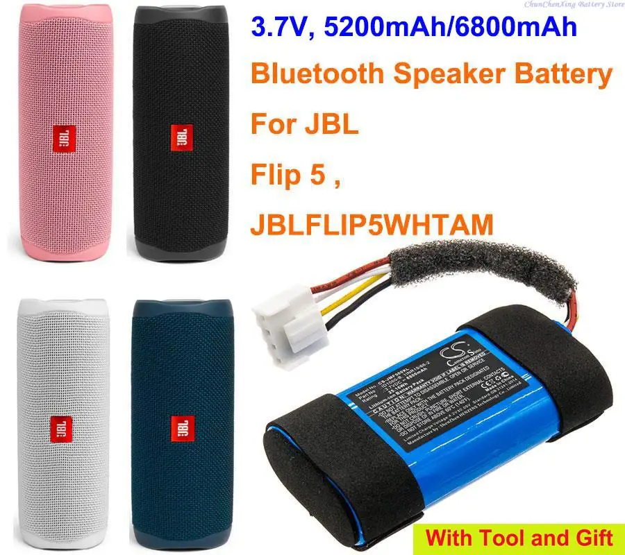 Cameron Sino 5200Mah/6800Mah Batteria 1Inr19/66-2,Id1060-B Per Jbl Flip 5, Jblflip5Whtam