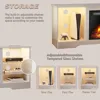 58 Inches Fireplace TV Stand for TVs up to 65 Inches - Modern Wooden Console with 18'' Electric Fireplace & Remote Control 6