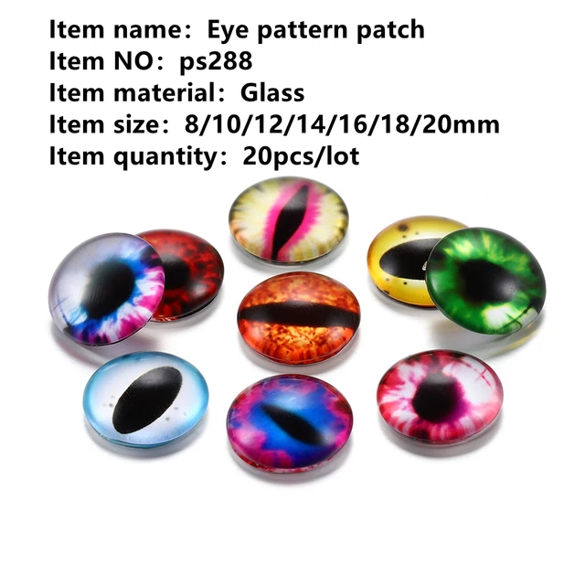 20pcs/Lot Eye Pupil Pattern Crystal Glass Patch Jewelry Material