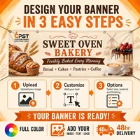 Bannière de boulangerie personnalisée, enseigne en vinyle personnalisée, imperméable, publicité extérieure pour boulangerie-pâtisserie 4