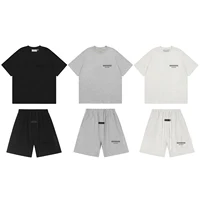 Nouvelle Série 25SS – Ensemble T-shirt et Short Classique de Marque avec Imprimé Lettres Floquées Double Ligne pour Hommes et Femmes, T-shirt et Short Streetwear Tendance 1