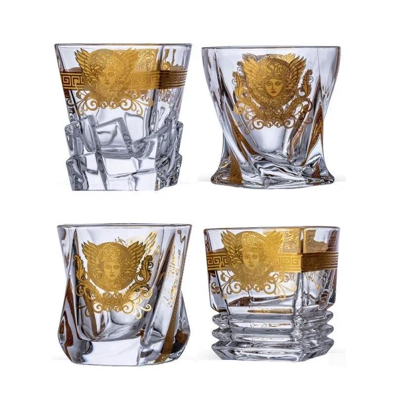 Creative Crystal Whiskey Cup Medusa Gold Head Cup Foreign Multifunctional Beer Glass